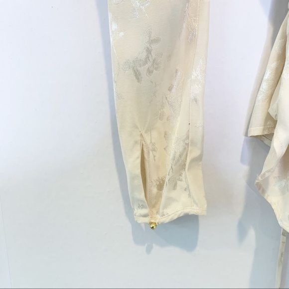 Veronica Beard Ivory Eden Wrap Tie Front Long Sleeve Puff Shoulder Blouse 4 - Picture 11 of 12